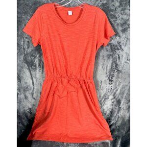 Old Navy Dress Womens Orange Cinch Waist Sheath Stretch S/Sleeve Adult Small